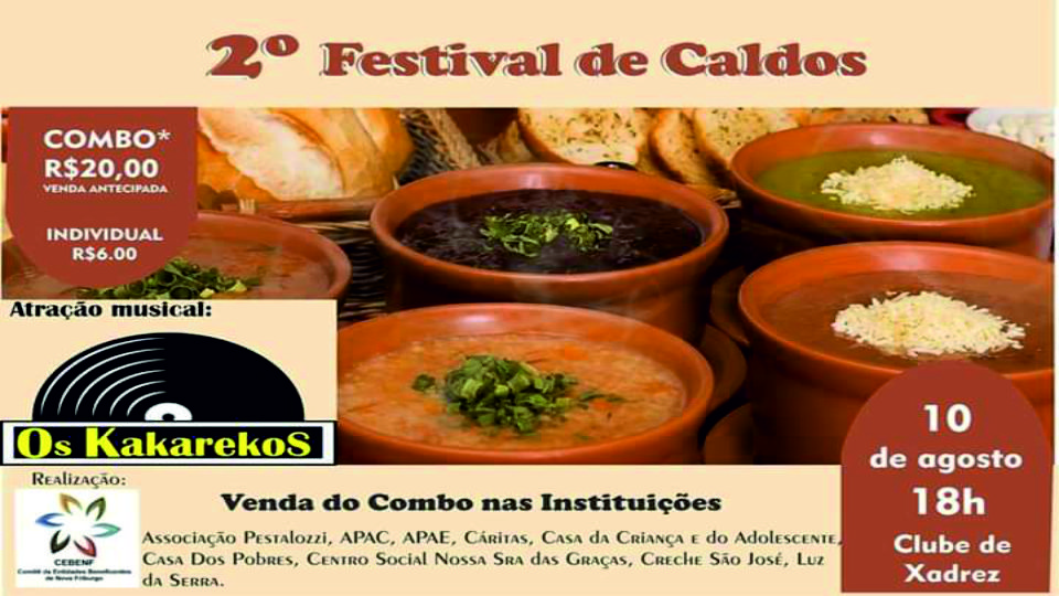 Pestalozzi estará presente no 2° Festival de Caldos do CEBENF.