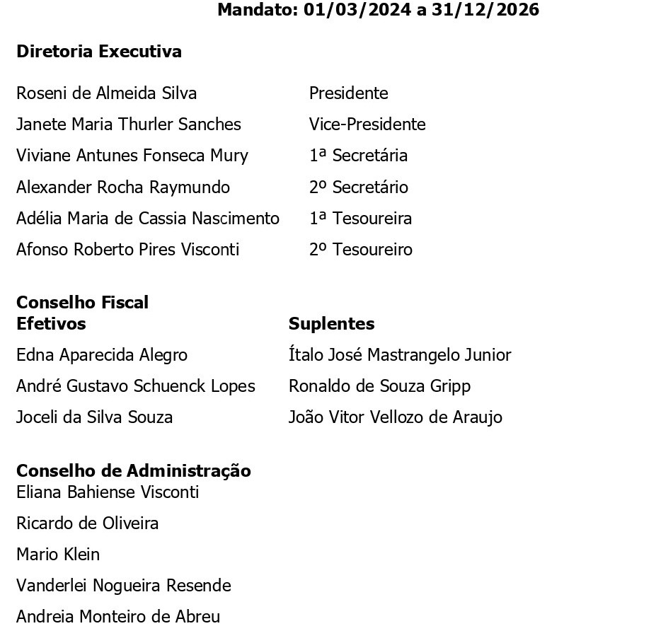 Diretoria da Associação Pestalozzi de Nova Friburgo